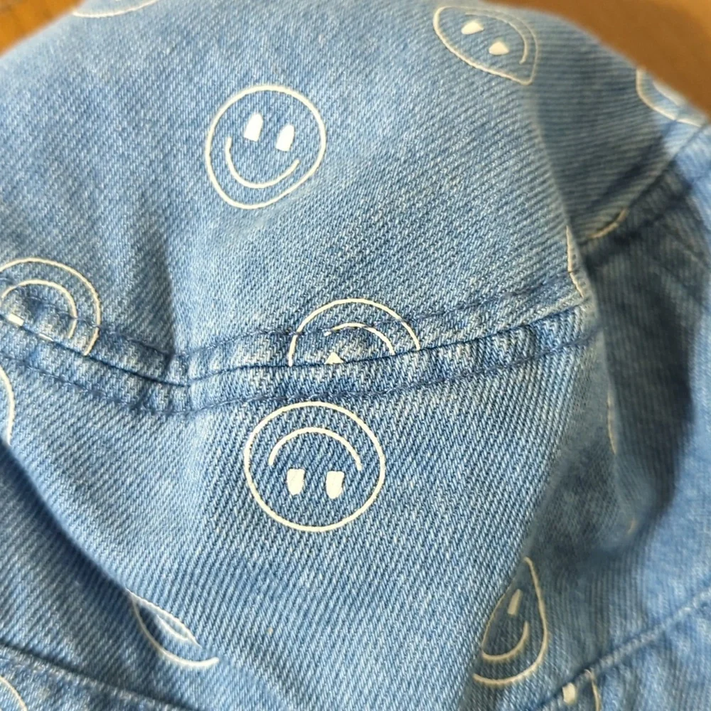 Denim Smiley Face Bucket Hat - Picture 5 of 5